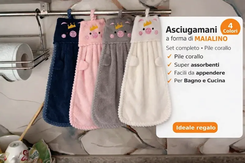 Asciugamano maiale 4 colori cucina