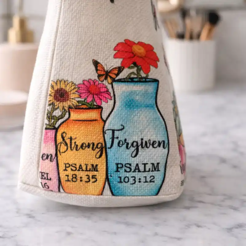 Pochette God Says You Are con Zip e Vasi Fioriti | Beauty Case con Versetti Biblici, messaggio positivo e ricco di significato - immagine 2