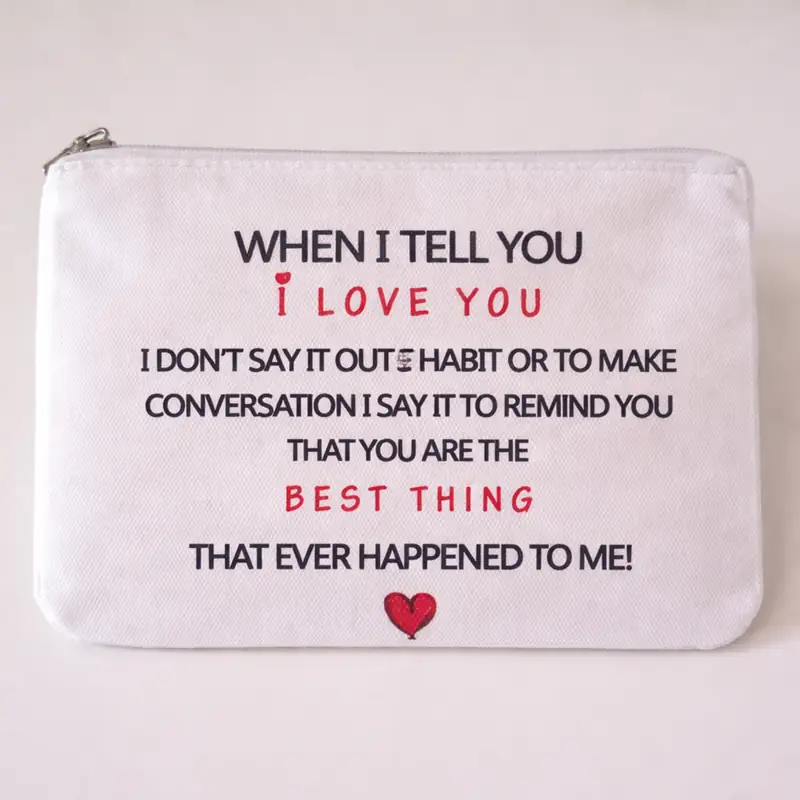 Pochette When I Tell You I Love You con Zip | Beauty Case con Messaggio d’Amore | Ti Amo, Migliori cose e cuoricini - immagine 3