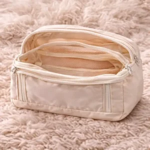 Beauty Case giallo con Doppio Scomparto e Zip | borsa da toilette, trousse da viaggio o organizer beauty