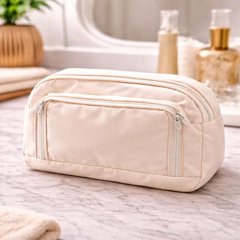 Beauty Case giallo con Doppio Scomparto e Zip | borsa da toilette, trousse da viaggio o organizer beauty - immagine 4