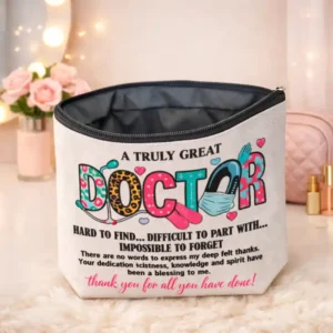 Pochette Doctor Gratitude con Zip | Beauty Case Idea Regalo per Medico, Specialista, Laureato in medicina