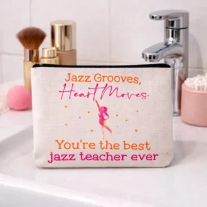 Pochette Jazz Teacher con Zip | Beauty Case Idea Regalo per Insegnante e ballerina della danza Jazz