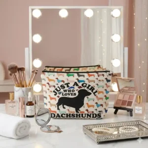 Pochette Just a Girl Who Loves Dachshunds con Zip | Beauty Case idea regalo per Dog Lover amanti del Bassotto