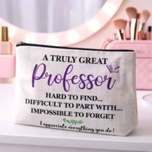 Pochette Professor Gratitude con Zip | Beauty Case Idea Regalo per Professoressa, Insegnante, docente universitario o figura educativa