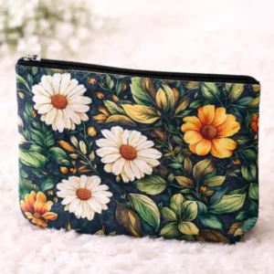 Pochette Floreale con Margherite e zip | Beauty Case Elegante e decorativa | Idea regalo per amanti di fiori colorati